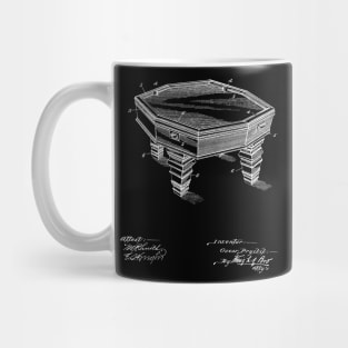 Pool Table Vintage Patent Hand Drawing Mug